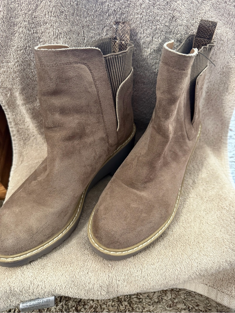 Women's Taupe Suede Pull-On Chelsea Boots